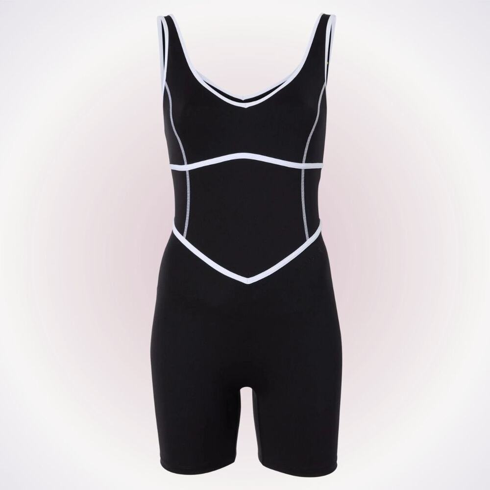 Bandier Tempo V-Neck Contrast Seam Playsuit | Sz M